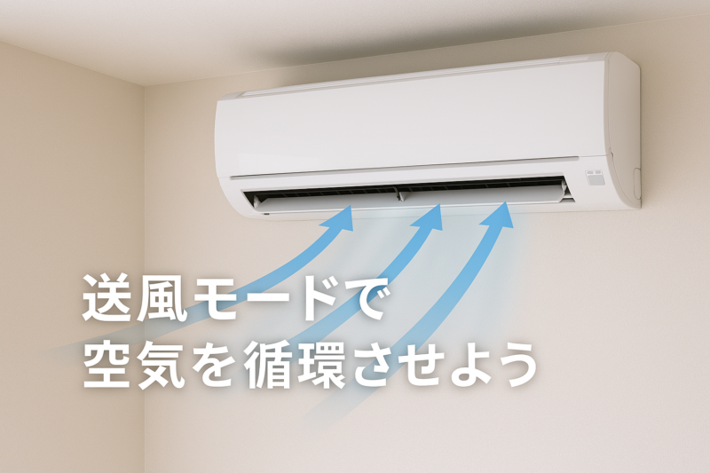 送風モードで空気を循環させよう